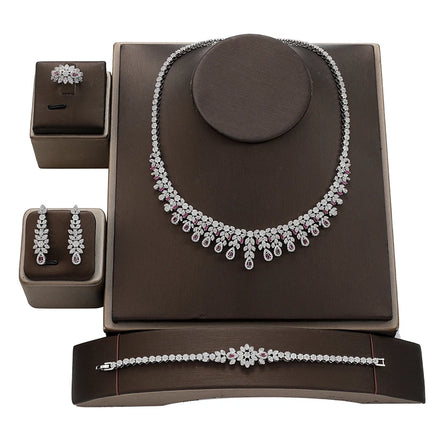 Dubai Bridal AAA Cubic Zirconia Luxury Jewellery Necklace Fashion Saudi Arabia Wedding Accessories Dining Room Sets CN3586
