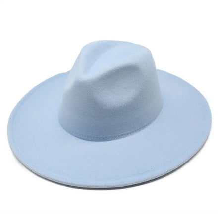 Unisex Classic Multi-Color Felt Fedora Panama Adjustable Wide Brim Hat Ribbon Decoration Custom Logo Wholesale Adults Casual