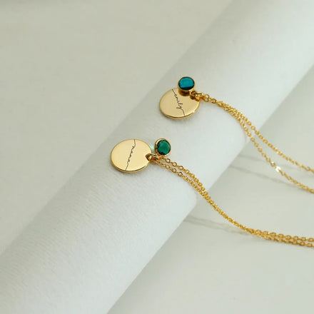 Custom Engraved MAMA Necklace 18K Gold Plated Shiny Polishing Disc Necklace Personalised Necklace for Women Birthday Gift