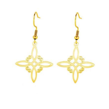 Hypoallergenic Gold Viking Celtic Triquetra Knot Dangle Drop Earrings for Women Waterproof Stainless Steel Earrings Wholesale