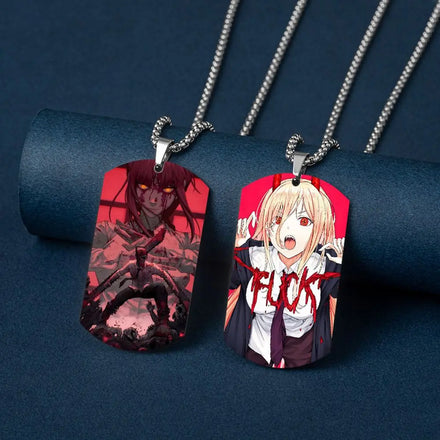 Cartoon Anime Accessories Metal Pendant Denji Pochita Chainsaws Character Stainless Steel Necklace