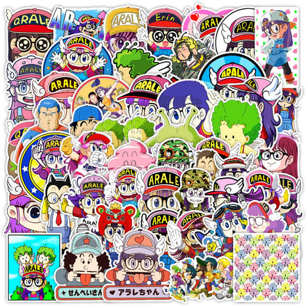 50Pcs Anime ARALE Graffiti Decorative Stickers Label for Luggage Laptop Guitar Scrapbook Skateboard Waterproof Sticker