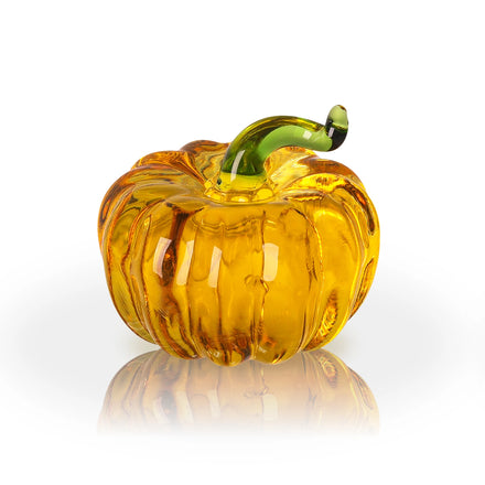 Hand Yellow Glass Pumpkin Figurine Glass Pumpkins for Decorating Ornament Crystal Pumpkin Figurine Collectible