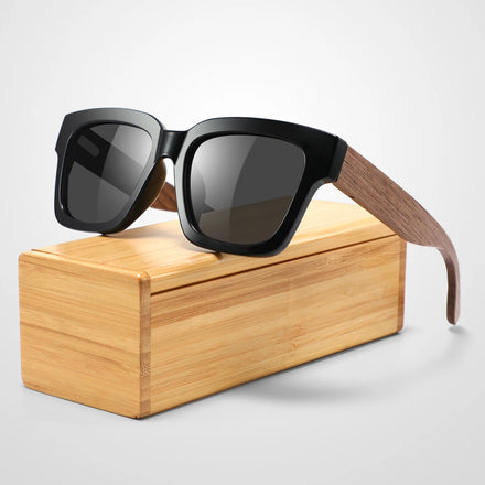 CONCHEN Fashionable Classic Sun Glasses logo Printing Frame Wooden High Quality New Retro Sunglasses