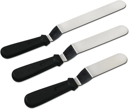 3PCS Baking Supplies Stainless Steel Icing Spatula for Baking Birthday Cake Icing Spatula Kit