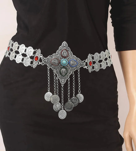 Malaysia Indonesia Belt Flower Geometry Waist Chain Belly Dance Cross Border Ancient Style Hanfu Ethnic Style