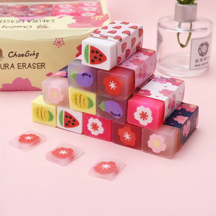 For 2026 Cute Cartoon Fruit Candy Shaped 3D Transparent Rubber Injection Molded Pencil Erasers EN71 Certified School