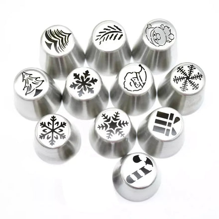 Russian Piping Icing Nozzles Tips Stainless Steel Cake Decorating Tips Set Christmas Cupcake Supplies Kit Pastry Tip Set