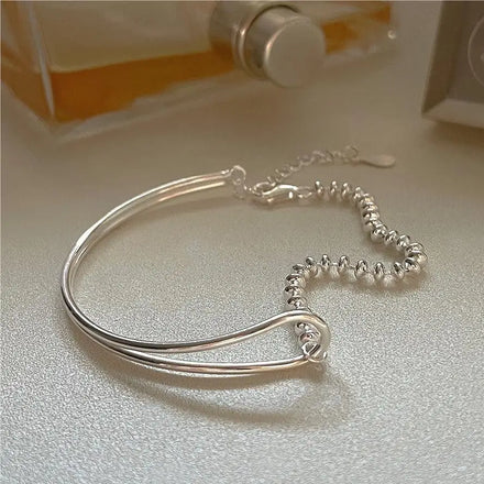 VIANRLA Minimalist Chain Bracelet for Girl Jewelry 925 Sterling Silver Bead Bracelets Dropshipping Free Laser Logo