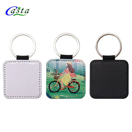Wholesale PU Sublimation Heart Keychain Blank Custom Logo Single Side Printing Sublimation Leather Keychains