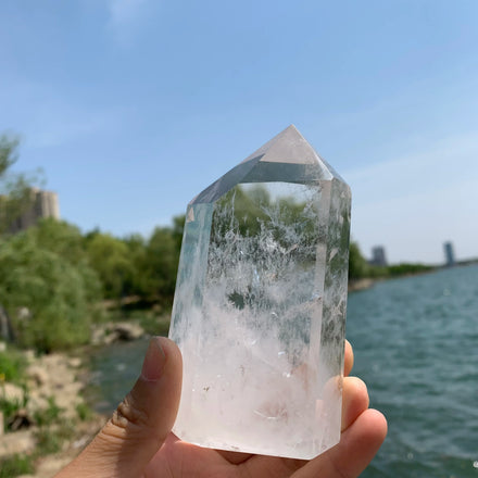 Natural Large clear Quartz Tower Healing Crystals Stone Wand Asap Points As Gift for Decor