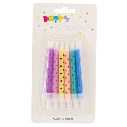 Luxury Eco-Friendly Paraffin Wax Unscented Birthday Candles Polka Dot Pattern for Home Decoration Parties Easter Christmas