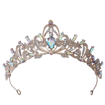 New Design Bride Headband Headwear Crown Wedding Rhinestone Accessories Crystal Rhinestone Leaf Shape Tiara Crown