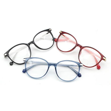 TR Women's Romantic Cat Eye Lens Shape Optical Glasses High Fashion TR90 Frame Material with Solid Needle-Inserted Temple