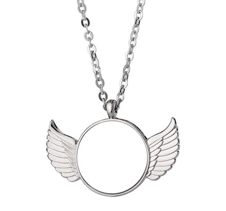 2024 Valentine's Day Romantic Sublimation Jewelry Alloy Link Chain Pendant with Wing for Couples-DIY Gift Option
