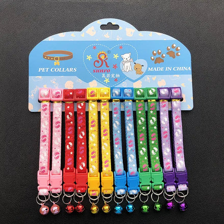 Cat Collar With Bell Fashion Cat Collar Wholesale 12 Pack Multiple Colors Pet Collar Accessories
