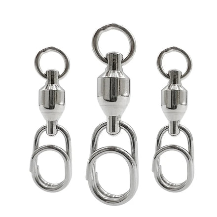 Saltwater Fishing Tackle Heavy Duty Terminal Connectors Double Ball Bearing Fishing Swivel with Oval Pin