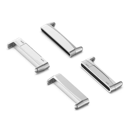 Versa4 Silver Black Smartwatch Stainless Steel Strap Replacement Adapter Smart Watch Metal Connector for Fitbit Versa 4 Sense 2