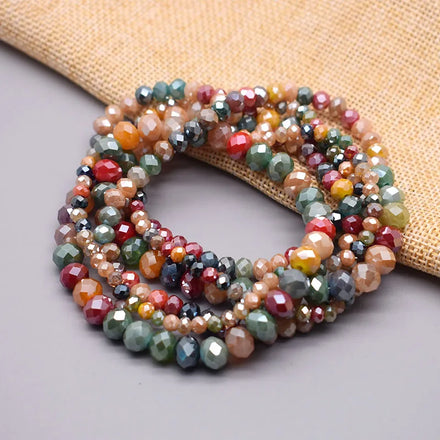 New Colors Rondelle Crystal Glass Beads Flat Faceted Loose Spacer Glass Beads for Jewelry Making Jewelry DIY