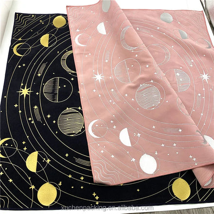 22 X 22 Altar Cloth With Full Printed Thick Velvet Fabric Triple Moon Pentagram Tarot Cloth