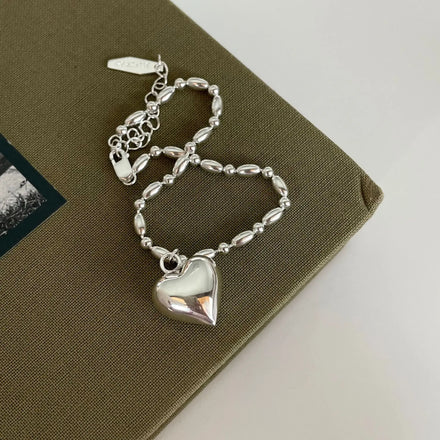VIANRLA Minimalist Chain Bracelet for Girl Jewelry 925 Sterling Silver Bead Heart Bracelets Dropshipping Free Laser Logo