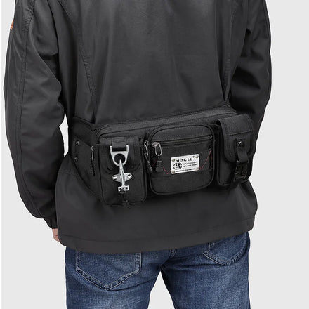 Factory Wholesale Sale Men Outdoor Waterproof Fanny Pack Tool Kit Black Bum Waist Bag