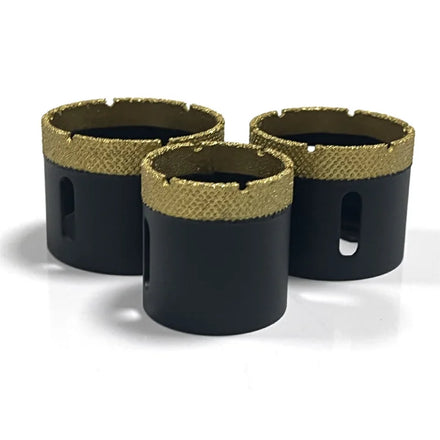 Drills-King Diamond Crown 35mm Vacuum Brazed Black Oxide Dry Core Drill Bit for Ceramic Tiles and Marble