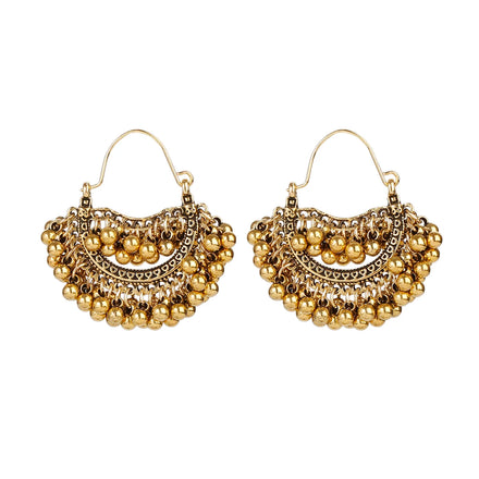 Classic Moon Indian Jhumka Earrings for Women and Children's Retro Tassel Wedding Alloy Jewelry