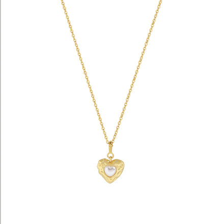 VIANRLA 925 Sterling Silver Heart Pendant Pearl Minimalist Necklace for Women Jewelry Wholesale Free Laser Logo