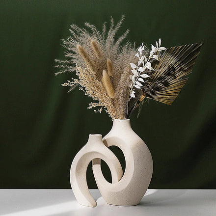 EPE Foam Packing Hot Selling Living Room Vintage Home Decoration Modern Flower Vases Ceramic Vase Set