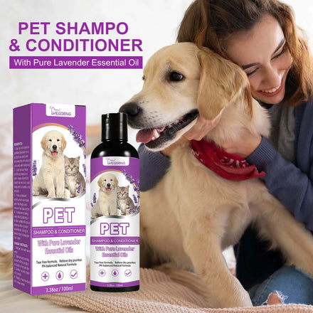 Yegbong 100% Pure Lavender Essential Oil Tear-Free Formula Anti-Itching Smooth Natural Stocked Pet Cat Dog Shampoo