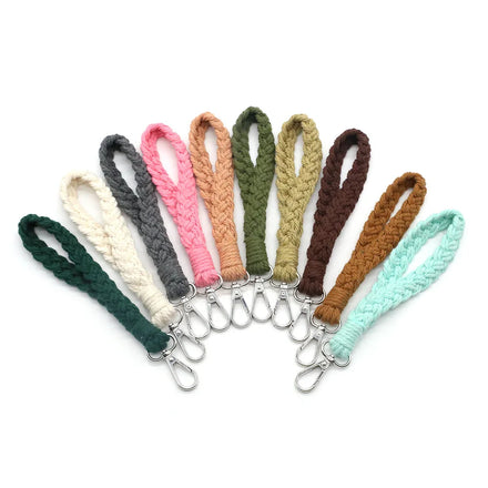 Sezzle Lobster Claw Macrame Keychain Wristlet Braided Alloy with Cotton 2.5cm*18cm CN ZHE Model Q20221119001 for Mom Gift