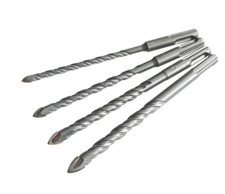 Evian SDS Plus Triangle Concrete Drill Bits Set 6/8/10/12mm YG6x Tip W Flute HRC48-52 160mm Masonry 40Cr Plastic Tube Model