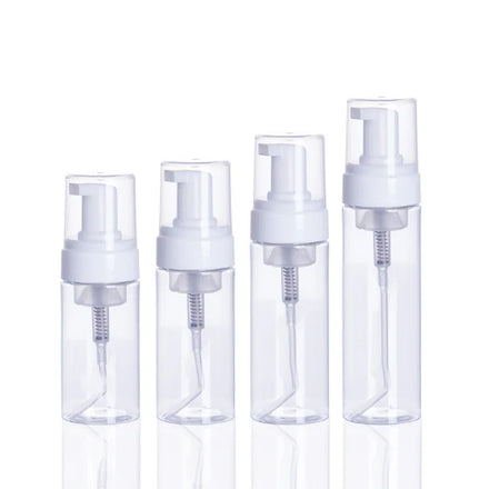 100ml & 150ml Screen Printed PET Plastic Foaming Face Wash & Shampoo Bottle Pump Sprayer for Hair Mousse Storage Application