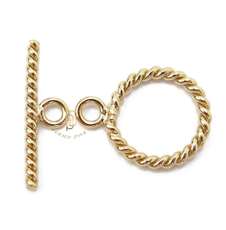 GP Twisted Toggle Clasps Ring & Bar Set 1/20 14k Gold Filled Permanent Jewelry Chains Jewellery Coiled Toggle OT Clasps