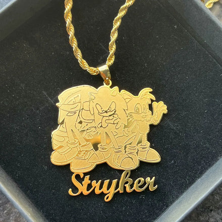 QIUHAN Dropshipping Stainless Steel Pendant Necklace With Letters Hip Hop Custom Name Photo Necklace