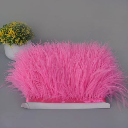 Factory Direct Color Peach Powder 8-10 Ostrich Feather Strip for Clothing Crafts Costume Fabric Decorative Feather