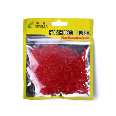 Wholesale SO031 3cm 20g/bag Artificial Soft Plastic Red Worm Shape Baits Fishing Lures