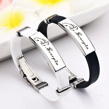 Twelve Signs Couple Titanium Steel Bracelet Fashion Student Bracelet Men's and Women's Sports Bracelet