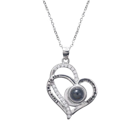 Custom Silver Jewelry Wife's Birthday Gift Necklace S925 Sterling Silver 100 Language love Anniversary Gift Pendant Necklace