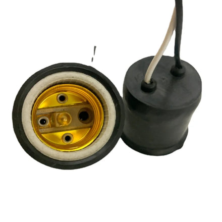 Black Rubber Porcelain Waterproof E26 Screws Converter Soft Rubber Ceramic E27 Thread Screw Socket Lamp Holder