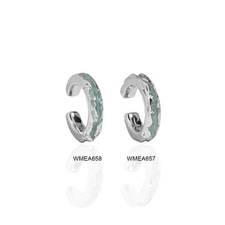 Irregular Wave Enamel C-shaped Clip on Earring for Women Girl Party Wedding Enamel Stacking Ear Cuff Enamel lava Ear Cuff