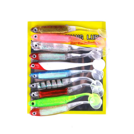 Wholesale SO037 10cm 5.2g 10pcs/bag Mixed Color Artificial Soft Plastic Baits Worm Fishing Lures with T Tail