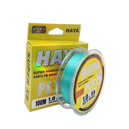 HAYA Braided Wire Fishing Line Multifilament 8 Strands High Strength 8X 100M Sink Line for River Lake Stream