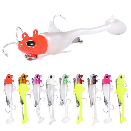 Wholesale SO091~097 10g 14g 21g 28g 35g 45g 55g Artificial Soft Baits Lead Head Fishing Lures with T Tail