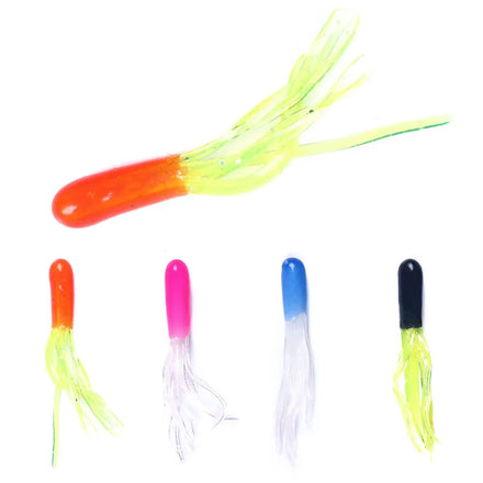 Wholesale SO030 4.5cm 0.5g 50pcs/bag Artificial Soft Plastic Hollow Tube Worms Maggot Baits Fishing Lures