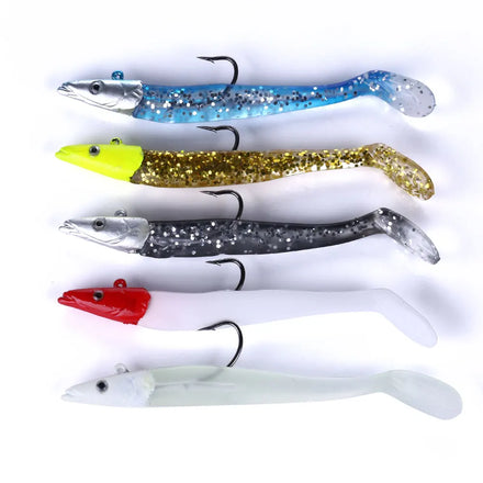 Wholesale SO038 11cm 19g Artificial Lead Jig Head Soft Plastic Baits Fishing Lures