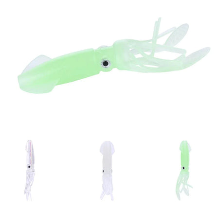 Wholesale SO035 10cm 8g 5pcs/bag Artificial Soft Plastic Luminous Saltwater Octopus Squid Baits Fishing Lures