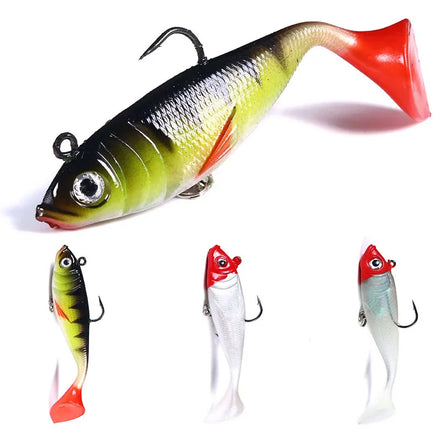 Wholesale SO072 10cm 18.5g Artificial Soft Plastic Baits Luminous Lead Jig Head Fishing Lures with Hook