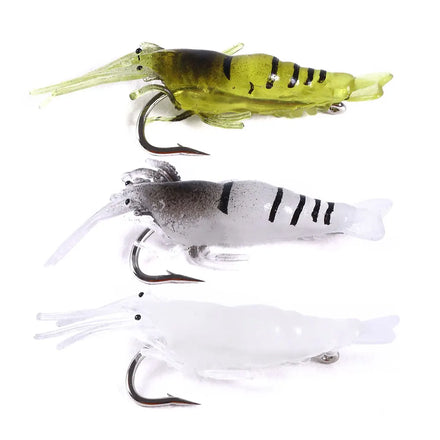 Wholesale SO064 4cm 1.5g 5pcs/bag Artificial Soft Plastic Baits Shrimp Shape Fishing Lures with Single Hook
